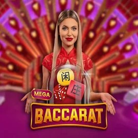 Mega Baccarat slot icon by Pragmatic Play, available at Rollxo Casino